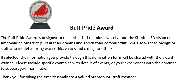 SISD Buff Pride Award
